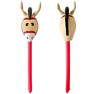 Inflatable Horse Stick Inflatable Horse-Head Stick Balloon for Horse Theme Birthday Party Decoration Horse Birthday Party Supply Favors Photo Booth Props for Costume Cosplay Party, 37 Inches