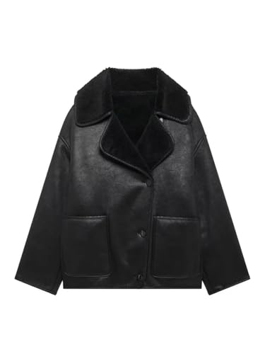 Design: morbida giacca in ecopelle effetto pelle di pecora con colletto foderato in sherpa, giacca invernale vintage invecchiata multicolore, chiusura con zip frontale centrale, due tasche inferiori, fodera in peluche sherpa e finiture su colletto, polsini e orlo laterale