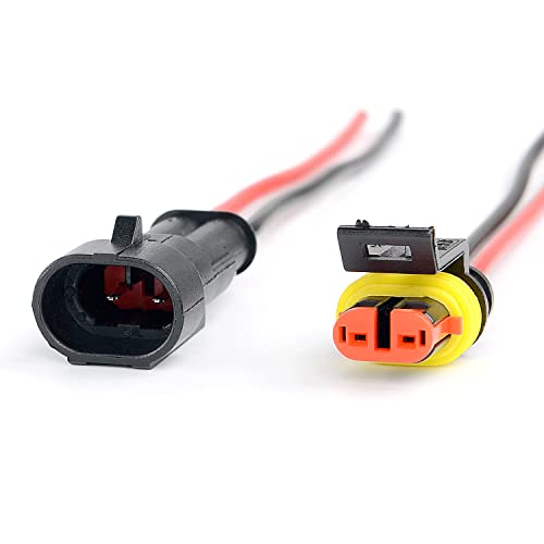 Image of Nilight GA0007 2Pin Way 16AWG Waterproof Wire 1.5mm Series Terminal Connector-5 Pack