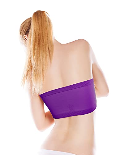 Image of Women Bandeau Bra Padded Strapless Bralette Bra Seamless Bandeau Tube Top Bra