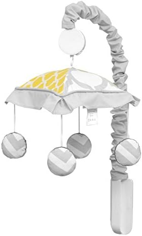GEENNY Musical Mobile, Yellow & Gray Chevron