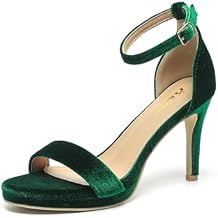 Amoji Womens 4 Inch Heels Strappy Heels Ankle Strap Lady Heeled Sandals 324