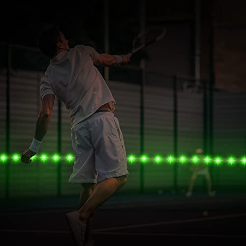 Moukeren Volleyball Badminton Net Light 16 ft String Lights with Remote, 16 Colors 4 Modes LED for Backyard Volleyball Badminton Game Outdoor at Night (net Not Include) - Thumbnail 7