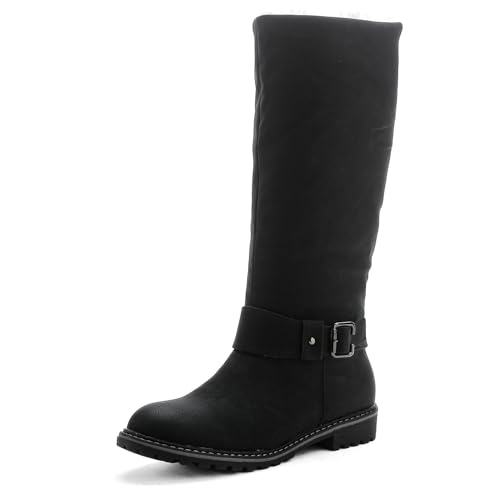 Pogolino Damen Stiefel warm gefüttert Stiefeletten Boots Winter Herbst PG81 Schwarz 39