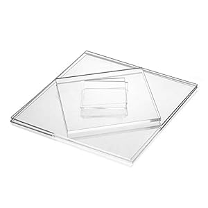 Acrylglas, vierkant, 300 x 300 mm, 2 mm dik, transparant acrylglas-plexiglas-plaat, aan beide zijden verijdeld, geteste…