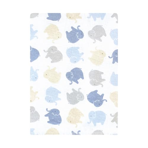 Image of Hudson Baby Unisex Baby Cotton Flannel Burp Cloths 12-Pack Bundle, Multi Color Boy Elephant, One Size