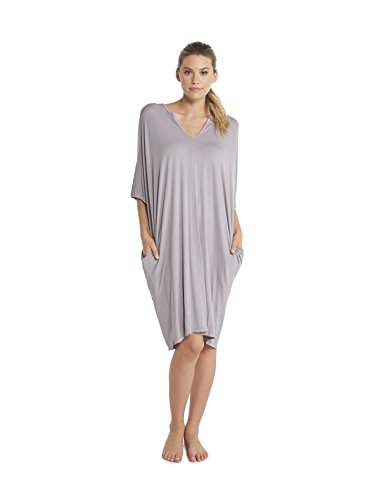 Barefoot Dreams Luxe Milk Jersey Short Caftan, Pewter