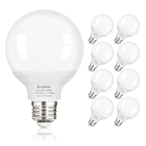 Brtstiun G25 LED Light Bulbs, Round Vanity Light Bulbs for
