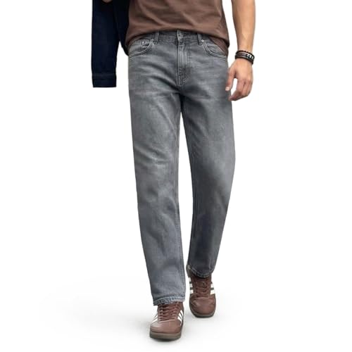 Image of Urbano Fashion Men's Relaxed Fit Washed Denim Jeans Non-Stretchable