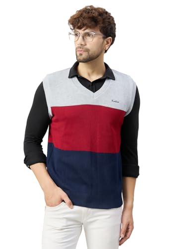 Image of Kvetoo V Neck Sleeveless Winter Wool Sweater for Men