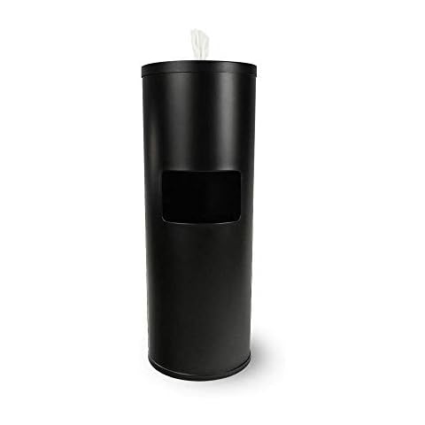Zogics Gym Wipes Dispenser Stand and Trash Bin – Dual-Purpose Wet Wipes Dispenser for Sanitizing and Cleaning with Built-in 7 Gallon Trash Can, Black Galvanized Steel Cover
