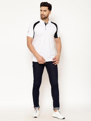 Image of EPPE Men's Polo Neck Solid Slim Fit Activewear Half Sleeve Dryfit Micro Polyester Sportswear | Casual wear T-Shirt