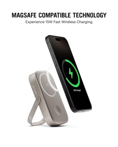 Image of DailyObjects Loop Qi2 Certified 10000Mah Mag-Safe Compatible Aluminium Wireless Power Bank|Fast Charging| Compatible with Samsung /OnePlus /iPhone 12 /13 /14 /15 /16 /Pro Max | Pocket Size - Titanium