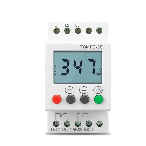 Relais de surveillance de tension triphasé modulaire pour armoire électrique
