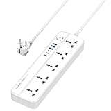 MANTO Presa multipla con 5 prese universali e 6 porte USB, compatibile con spina EU US UK AU CN JP, ciabatta con interruttore, protezione da sovratensione per casa, ufficio, viaggio..y