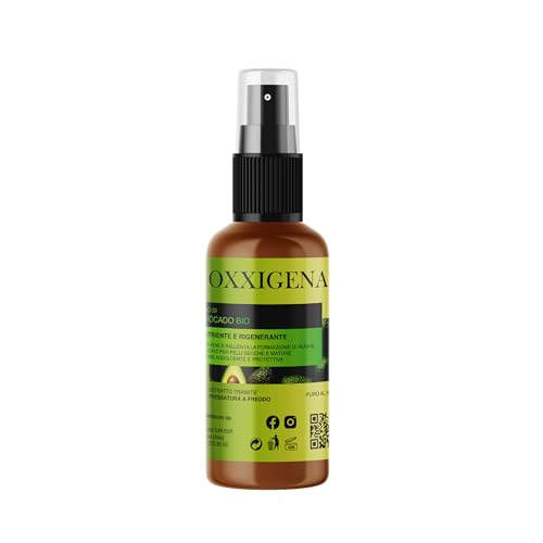 Oxxigena - Aceite de Aguacate Bio 100% Puro, Envase de 100 ml, Da Suavidad y Elasticidad a la Piel, Ideal para Pieles Secas y Deshidratadas, Vegano y Libre de OGM.
