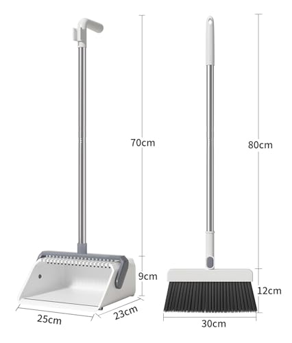 IUYIXWFP Besen- und Kehrschaufel-Set, Besen- und Kehrschaufel-Set für Zuhause, Besen- und Kehrschaufel-Kombination für Zuhause, Küche, Zimmer, Büro, Lobby, Boden, Verwendung im Stehen, Standbesen. – Bild 6