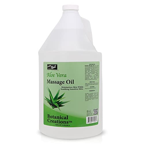 PRONAIL - Massage Oil, Aloe Vera, 128 Oz - Professional Full Body Massage Therapy, Manicure, Pedicure - Relax Sore Muscles and Repair Dry Skin, Enhanced with High Absorption Oils and Vitamin E
