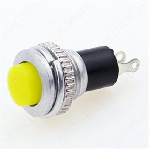 Interruptores pulsadores DS-316 amarillos de 10mm y 0.5A para control remoto de circuitos