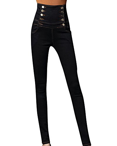 Kasen Jeans Mujer Elástico Flacos Vaqueros Push up Mezclilla Pantalones Negro 5XL