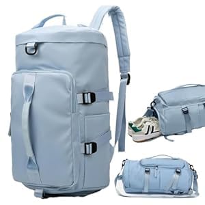 kachkit 44L Polyester Gym Duffel Shoulder Bag for Women Men for Sports, Waterproof Dufflebag with Shoe and Wet Clothes Compartments Travel Backpack Workout Carry, (Multicolor ; PCS-1).-picture-55