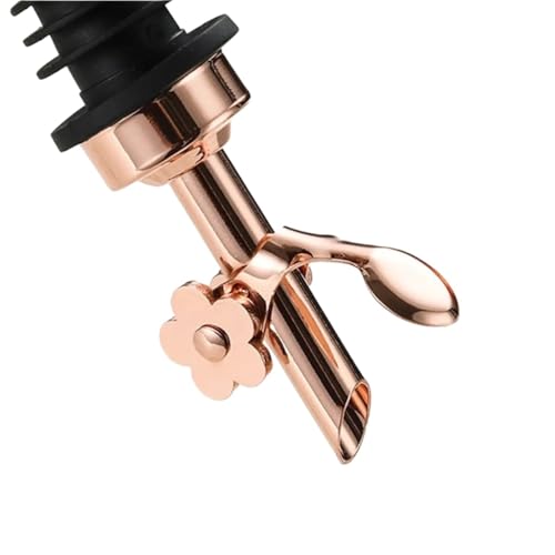 BGHYJKOL Stainless Steel Pourers 4 boquillas dispensadoras de Aceite Oliva, Repuesto con vertedor Botellas diseño a Prueba Fugas, Oro Rosa