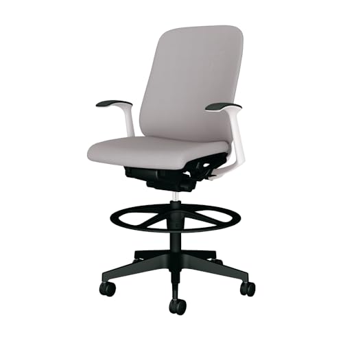 プラス オフィスチェア Rena レナチェア ハイタイプ 樹脂脚 背クッション 固定肘 本体ライトグレー/クロス ライトグレー KB-RN06SKL 782320