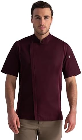 Chef Works Men's Springfield Chef Coat, Merlot, L