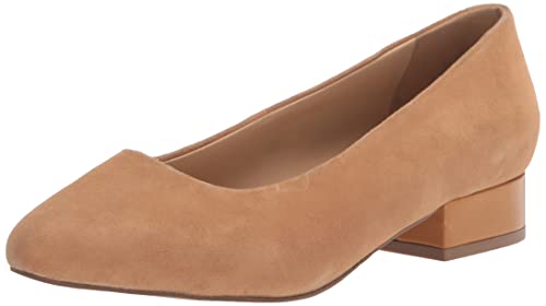 Trotters Women's Pump Ballet Flat, Camel Suede, 10.5 X-Wide