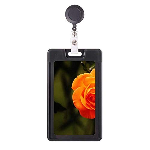 Badge rétractable orange foncé anti-perte pour cartes d'accès et transports