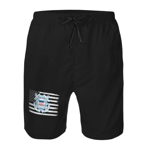 US and Mark of The U.S. Coast Guard Mens Swim Trunks Quick Dry Swim Board Shorts Casual Beach Shorts4
