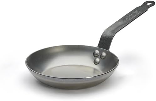 5110.18 - 'Carbon Plus' Stove Round Lyonnaise Cup - Tail Feather Riveted - White Steel Sheet-Diameter 18 cm