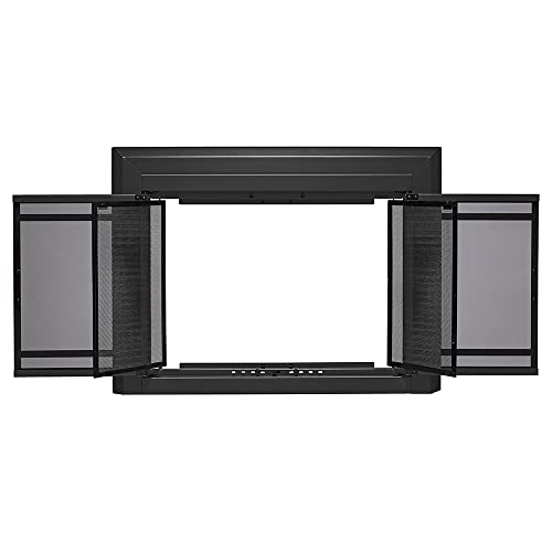 Image of UniFlame Kendall, Cabinet-Style Fireplace Doors, Color: Black, Size: Small