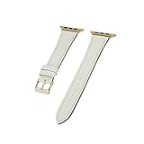 compatible with Apple Watch アップルウォッチ用 バンド ベルト エプソンレザーベルト クロカラント KUROCURRANT 44mm 45mm 46mm 49mm用 Series11/10/9/8/7/6/5/4/3/2/1/SE/SE2/Ultra/Ultra2/Ultra3に対応 ホワイト/ローズゴールドパーツ