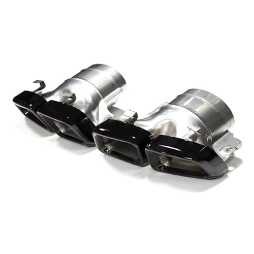 Terminales de escape negros para Benz W218, acero inoxidable con diseño cuádruple AMG.