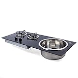 Dsmsseym Gas Hob Cookto, 2 Burners Built in Gas Stoves Cooktop LPG Gas Stove Hob With Sink Kitchen Combo Cooktop for RV Camper Caravan Outdoor Apartments