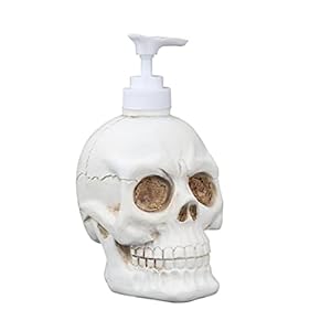 YYW Zeepdispenser, 350 ml schedel design, aanrecht zeepdispenser met pomp, vloeibare zeepdispenser hars zeepfles vintage…