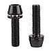 UHDFBDHF 6PCS Titanium Screw Internal Hex M5x16mm 18mm 20mm Tapered Head Bolt with Washer for Bicycle Stem (Black, M5x18mm)