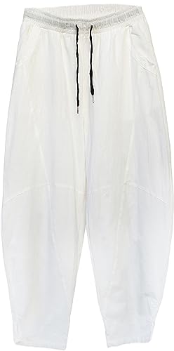 Pantalon d'été homme léger et ample AITFINEISM décontracté blanc en taille 50/52 FR