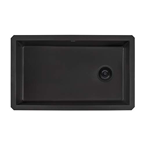 Ruvati 32 X 19 Inch Undermount Granite Composite Single Bowl Kitchen Sink - Midnight Black - Rvg2033Bk #TOP1