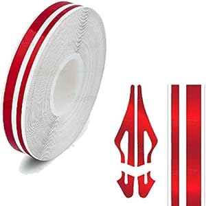 Image of Roll Vinyl Pinstriping Racing Stripes Pinstripe Chrome Line Tape Decal Sticker Auto Pinstripe Tape,Automotive Pinstriping Tape 32ft,Vinyl Pinstripe Tape (Red Chrome 1 /2)