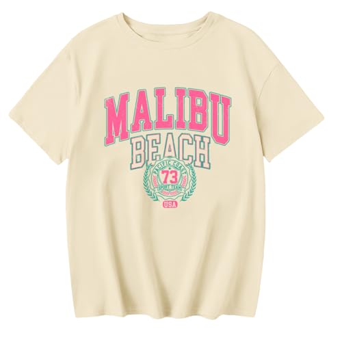 Image of Sulayesh Cute Letter Graphic Tees for Girls Preppy Aesthetic Shirts Oversized Trendy T Shirts Loose Casual Summer Tops