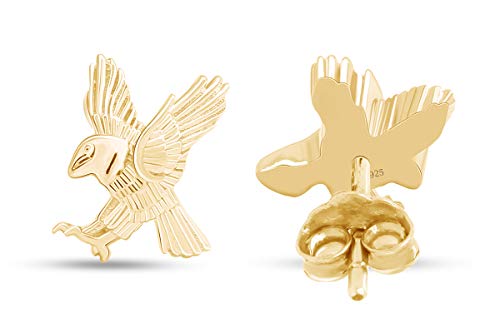 Eagle Stud Earrings In 14k Gold Over Sterling Silver3
