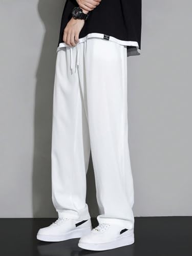 Image of dockstreet Men's /Unisex Open Bottom Drawstring Pure Cotton Stretchable Baggy Jogger Pants