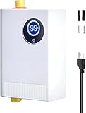 Tankless Water Heater Electric,110V 3000W,Compact Water Heater Under Sink,Touchscreen,with Digital Display,Easyly Convertible Between Fahrenheit and Celsius