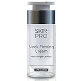 SkinPro Neck Firming Cream – Anti Aging & Skin Tightening Serum – Age Defying – Made with Marine Collagen & Peptides – Contains Vitamin A & Retinol for Firm Skin – Paraben Free –1.7 oz/50ml