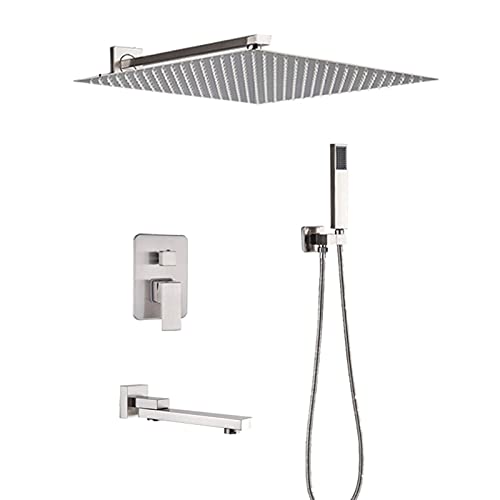 Robinet de douche pluvial mural anti-calcaire en nickel pour rénovation