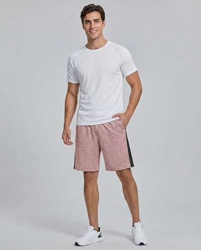 Image of Real Essentials Men's 5 Pack: 9 inch Dry-Fit Shorts - Athletic Gym, Workout, Basketball, Running, Casual Lounge Active Pockets