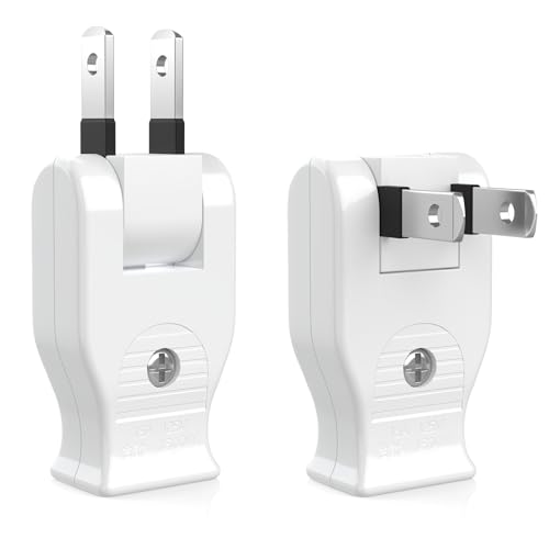 ムービープラグ HITRENDS コンセント 180°回転 電源プラグ コンセントプラグ 【2個入り】 プラグスーツ 差込みプラグ コンセント 向き アダプター 15A 配線 180°回転プラグ 1500Wまで スナップキャップ(ホワイト)
