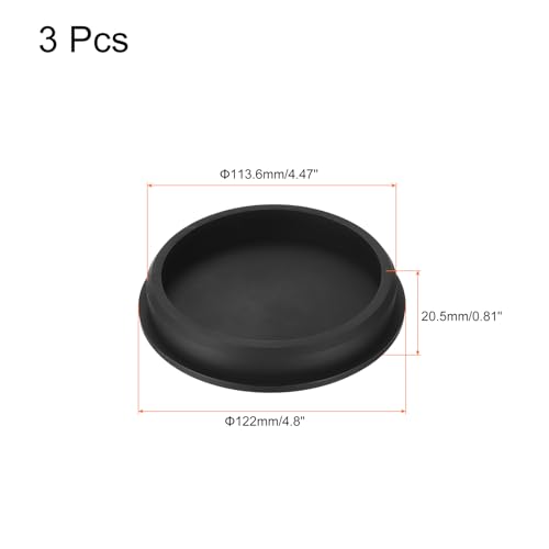 Image of uxcell High Temp Silicone Plug Mount Dia 113.6mm /4.47 inch t Shaped Rubber Stopper Hole Plugs for Powder Coating Plating Waterproof Plugs Sealing Plugs Black Pack of 2(OD 122mm)